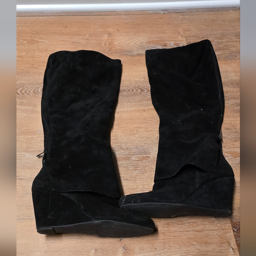 Jessica Simpson Rallie Wedge Boots Black Size 10 New Without Box Unworn